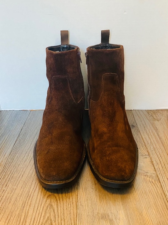 To Boot New York Adam Derrick Mens Dark Brown Suede Zipper Boots, 10.